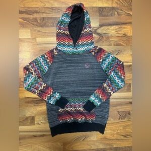 Hooey Hoodie Women’s Size Medium Aztec Western Cowgirl Gray